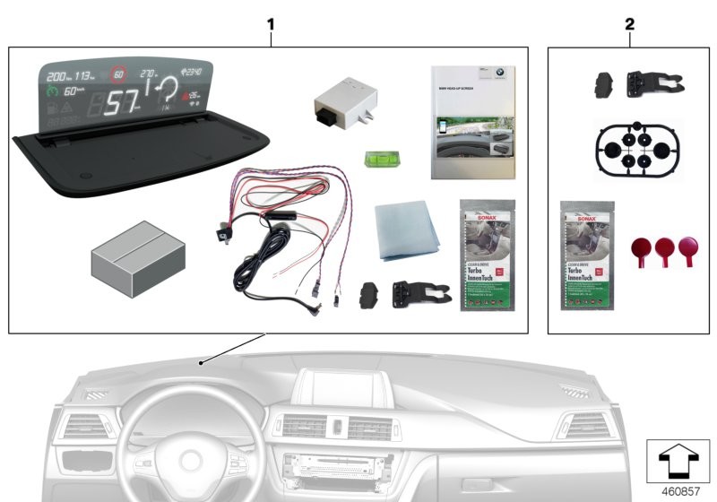 BMW BMW obrazovka HUD pro integrovanou NAV