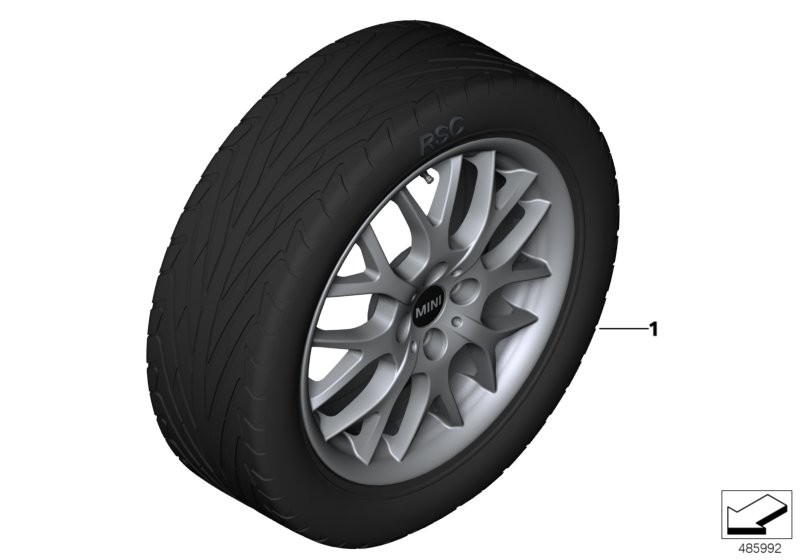 BMW MINI k.z l.kovu Cross Spoke R90 - 16
