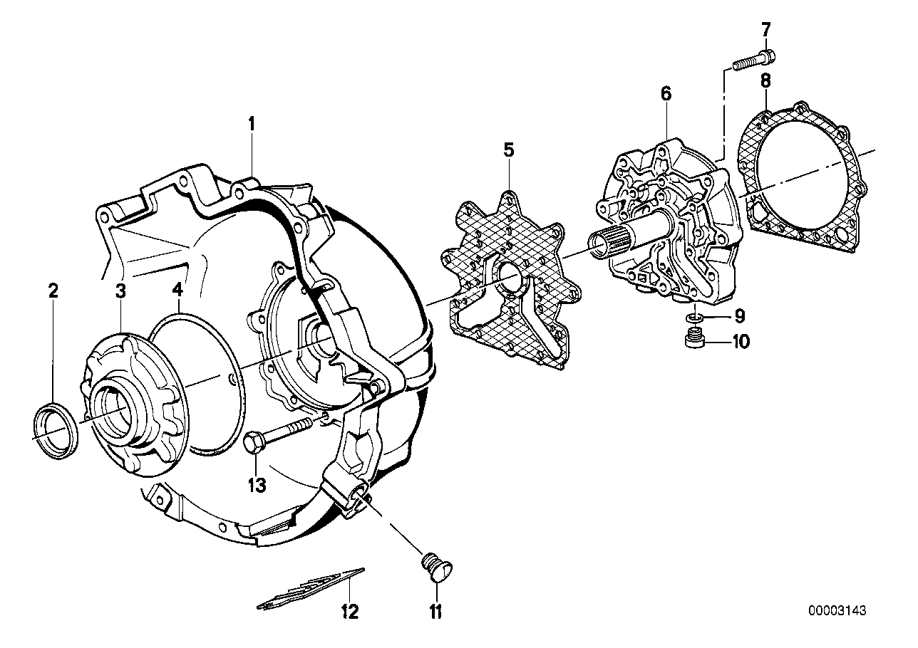 BMW ZF 3HP22 součásti skříně/přívod oleje