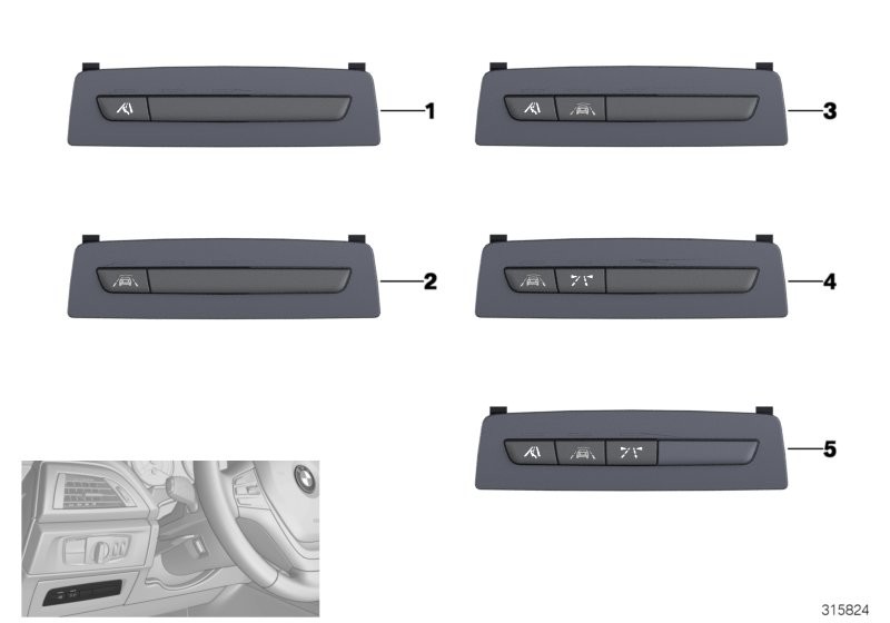 BMW Ovlád. panel asistenční systémy řidiče