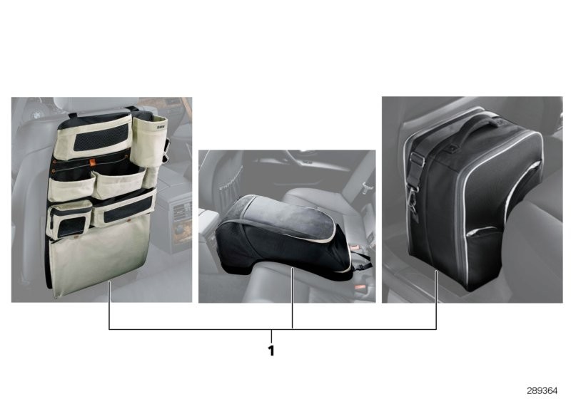 BMW Taschenset im Interieur