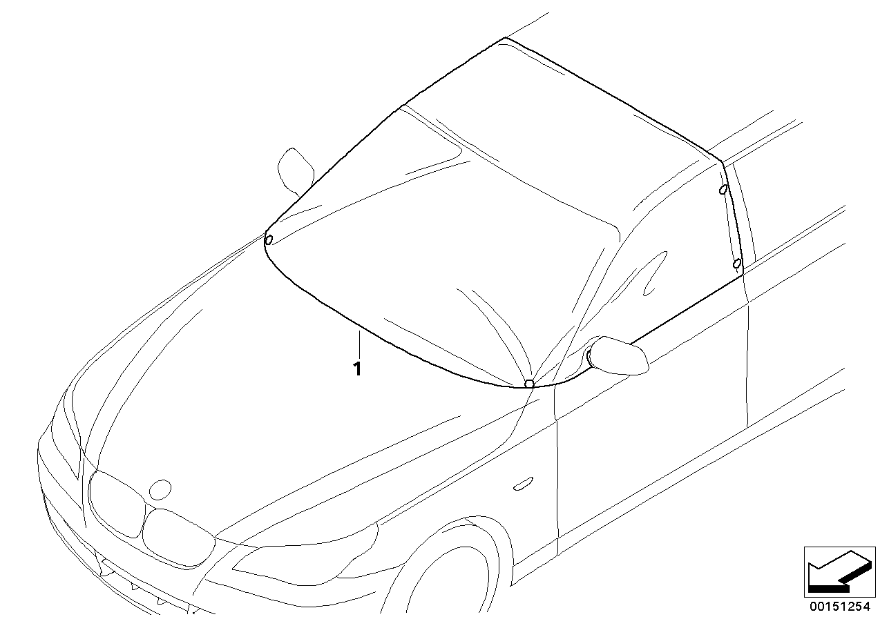 BMW Abdeckhaube Front- / Seitenscheibe