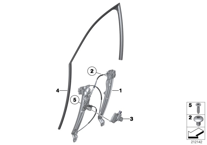 BMW Türfenstermechanismus vorn