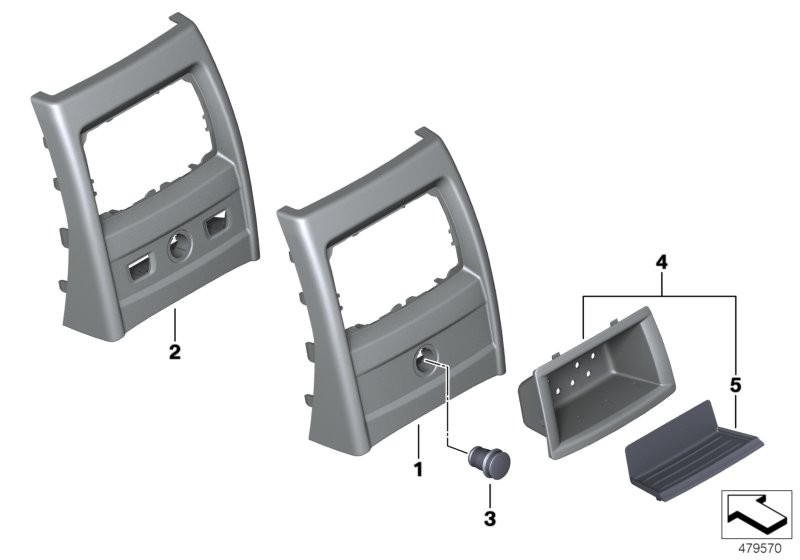 BMW Anbauteile Mittelkonsole hinten