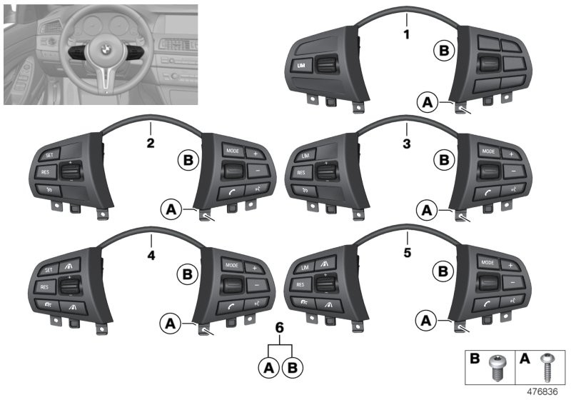 BMW Schalter Lenkrad Multifunktion Basis