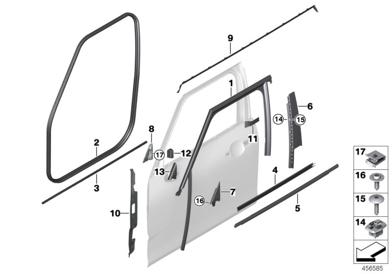 BMW Trims and seals, door, front