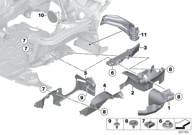 BMW Mounting parts, engine compartment