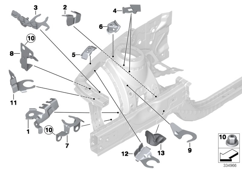 BMW Soporte para estructura derecha