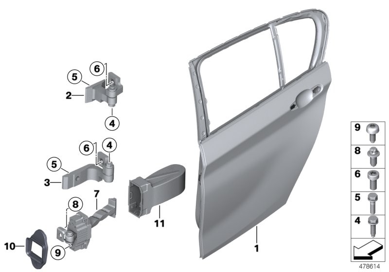 BMW Puerta trasera - bisagra/retentor puerta