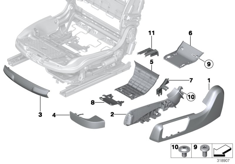 BMW Asiento delantero paramentos