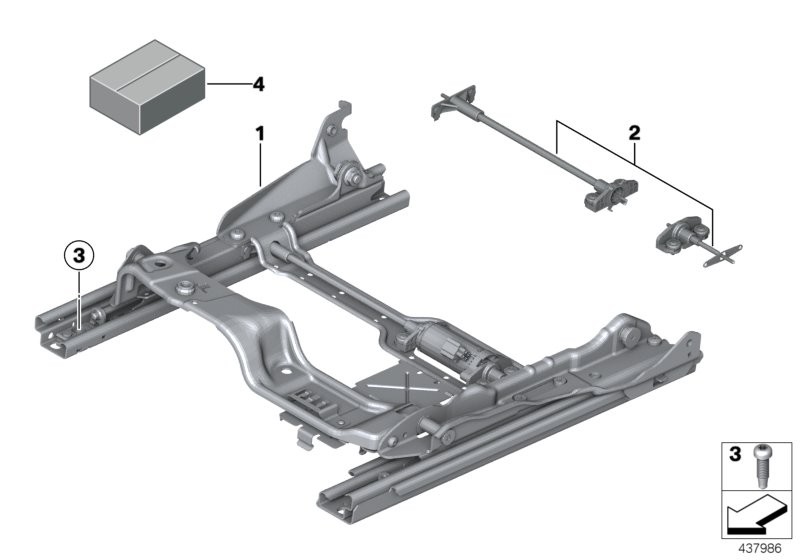 BMW Asiento delantero riel de asiento