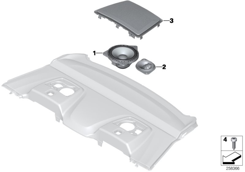 BMW Piezas suelt.p altavoz portaobjet.tras.