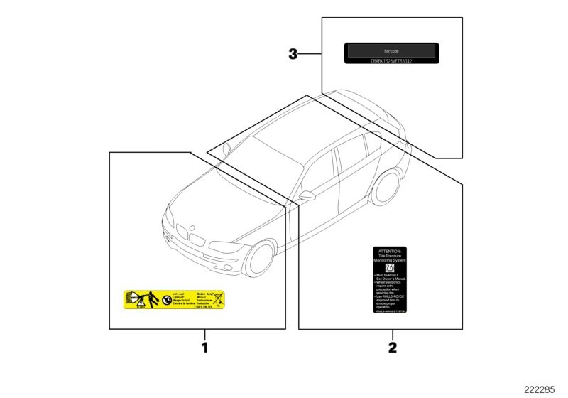 BMW Diversas placas de advertencia