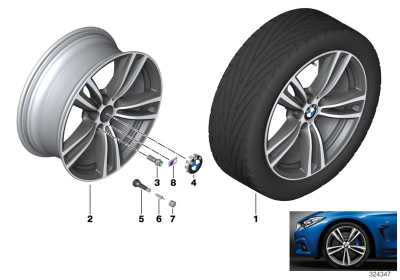 BMW Roue all. BMW M rayons doubl. 442 - 19''
