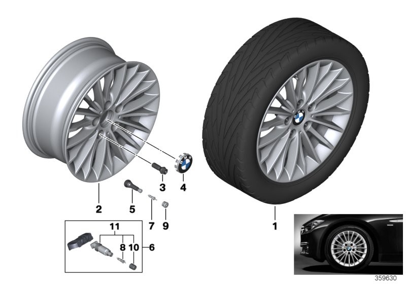 BMW Roue all. BMW rayons multiples 414-17''