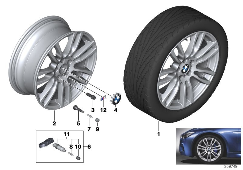BMW Roue all. BMW M rayons étoile 403 - 19''