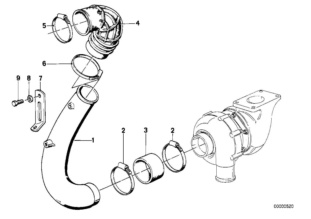 Всасывающая труба турбонагнетателя
