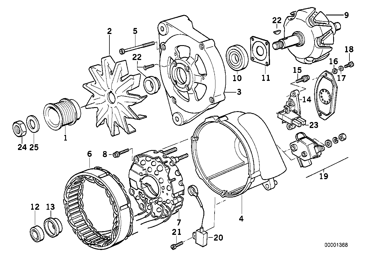 Elementy pojedyncze prądnicy 140A