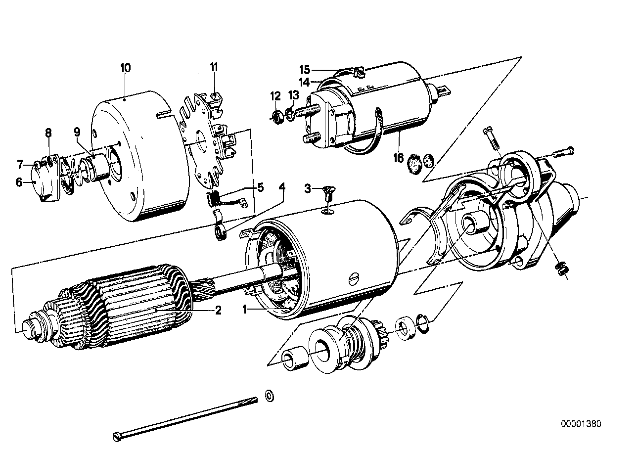 Motor de arranque - peças individuais