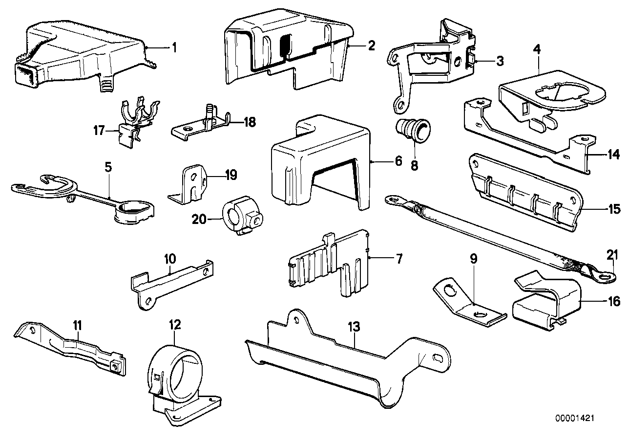 Cable harness fixings