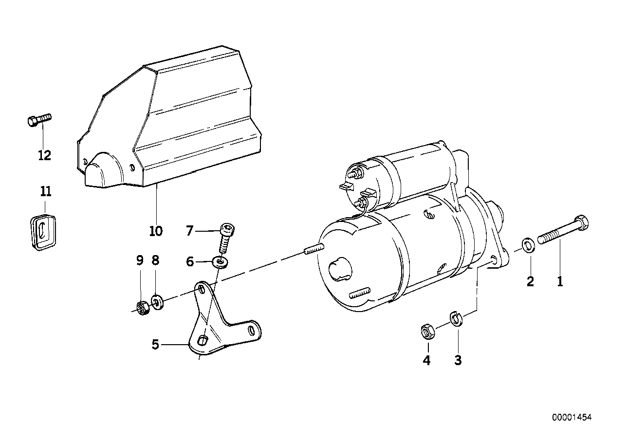 Motor de arranque - peças de fixação