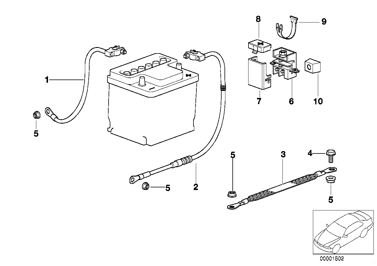 蓄电池导线 (后部蓄电池)