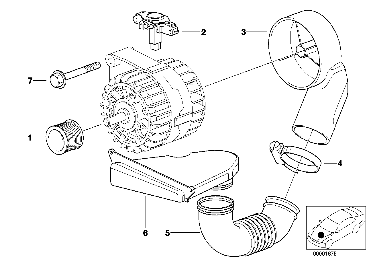 Alternator, individual parts 120A