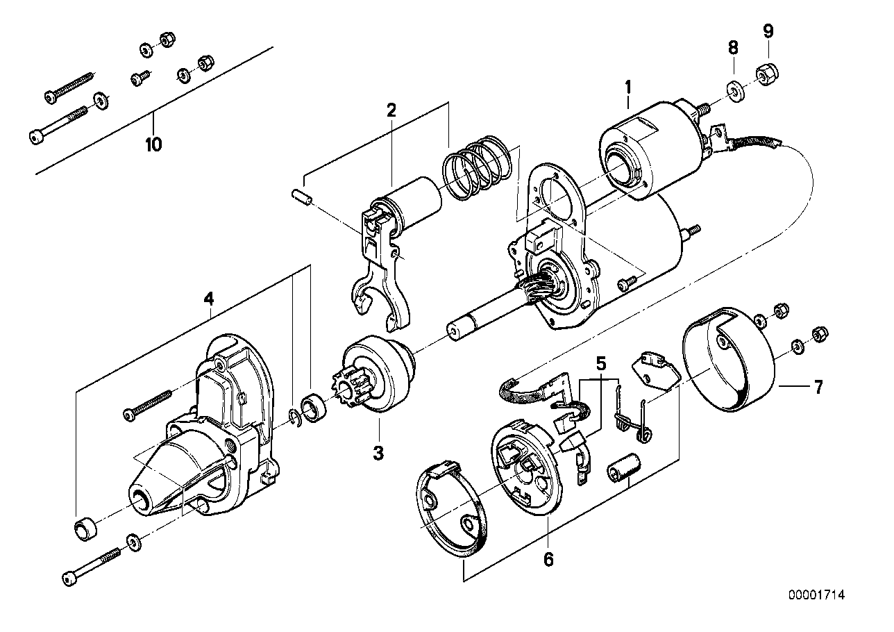 Motor de arranque componentes / D6RA7