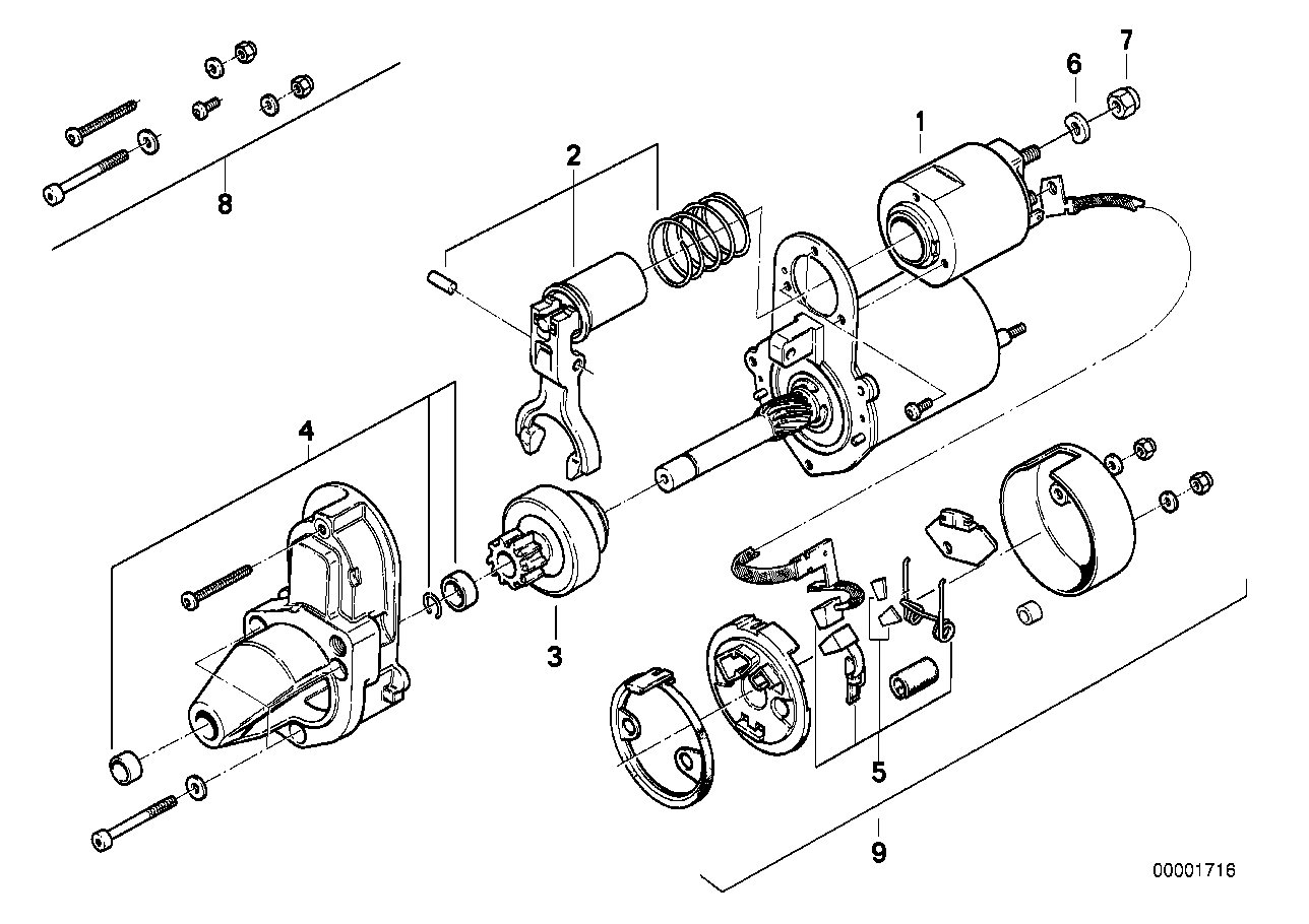 Startmotor onderdelen / D6RA15