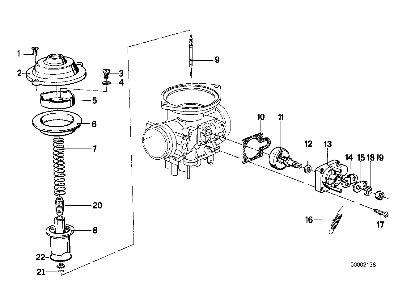 Carburateur deksel/zuiger/starterhuis