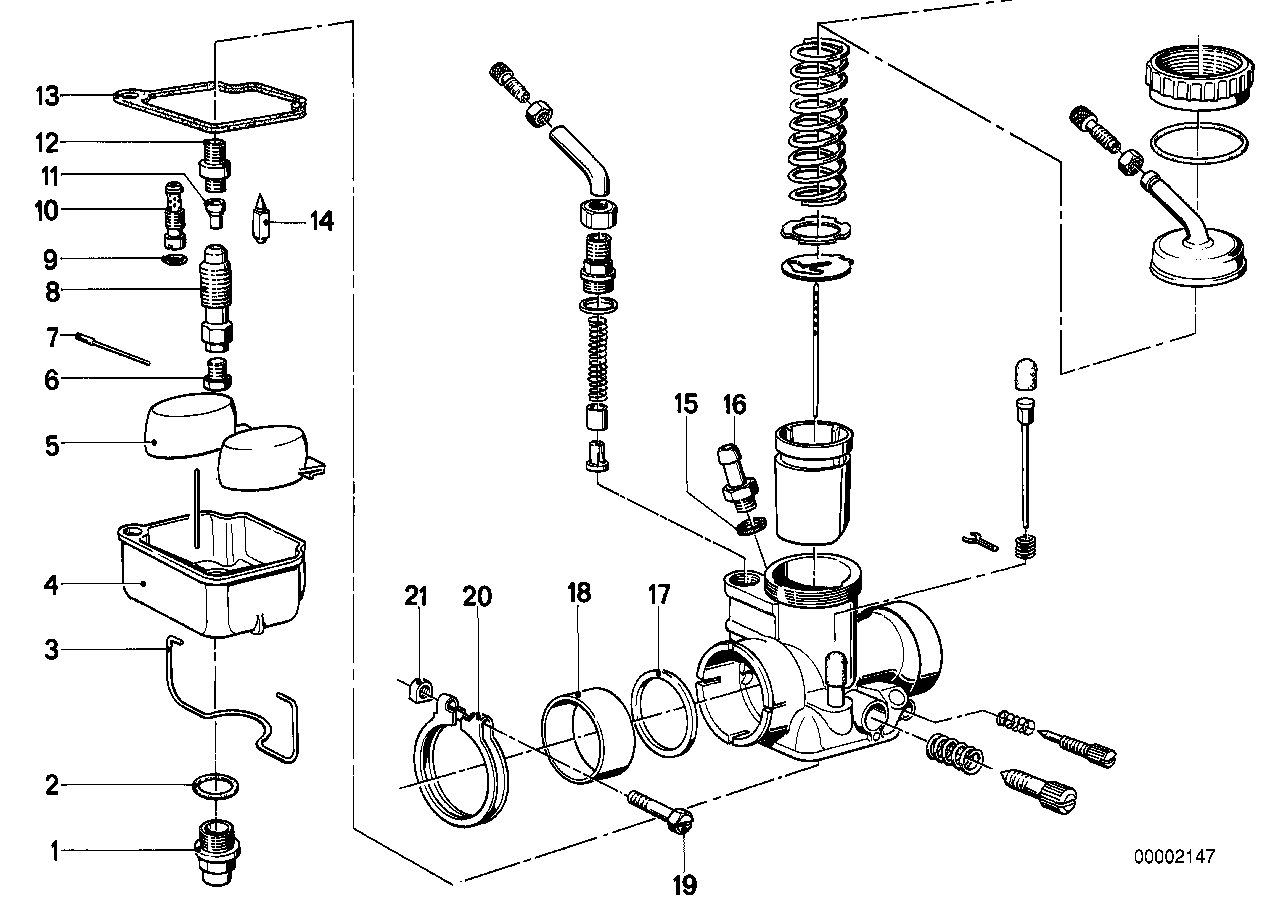 Carburateur-sproeiers/pakkingset carb.