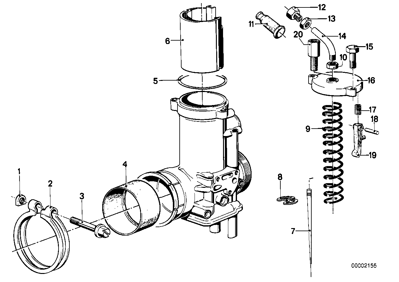 Carburetor-piston/nozzle needle