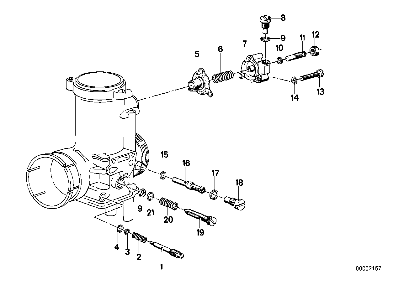 Carburetor-idling mixture screw