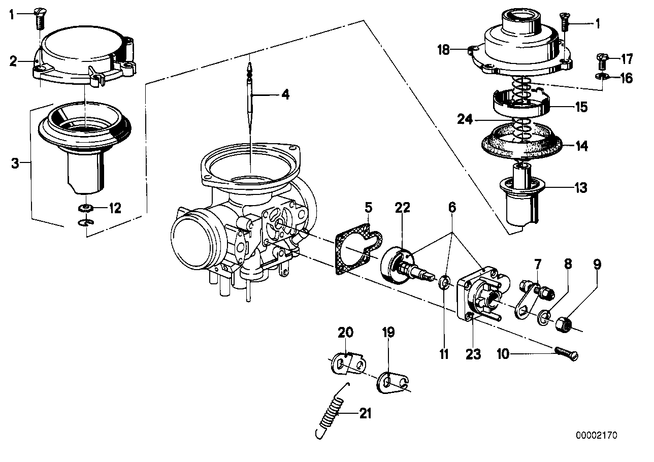 Carburateur-plunjer/vlotternaald