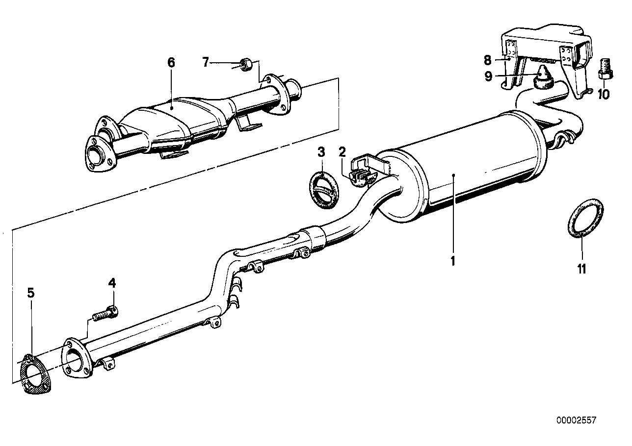 Catalyzer/rear silencer