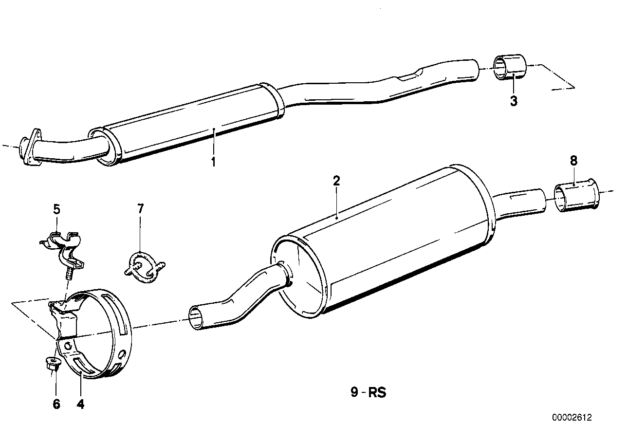 Exhaust assy without catalyst