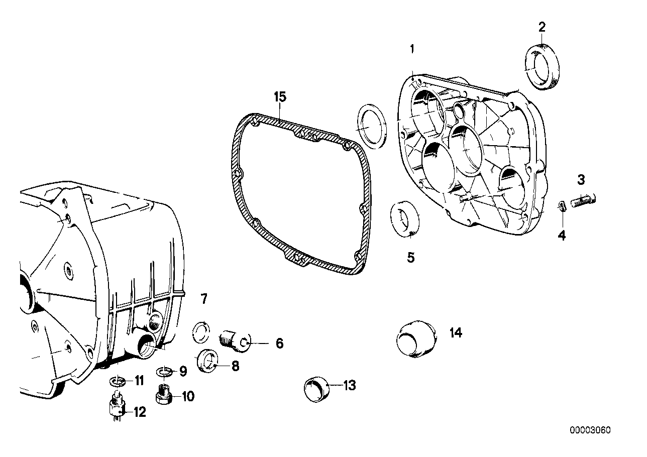 Gearbox cover,gasket and various bolts