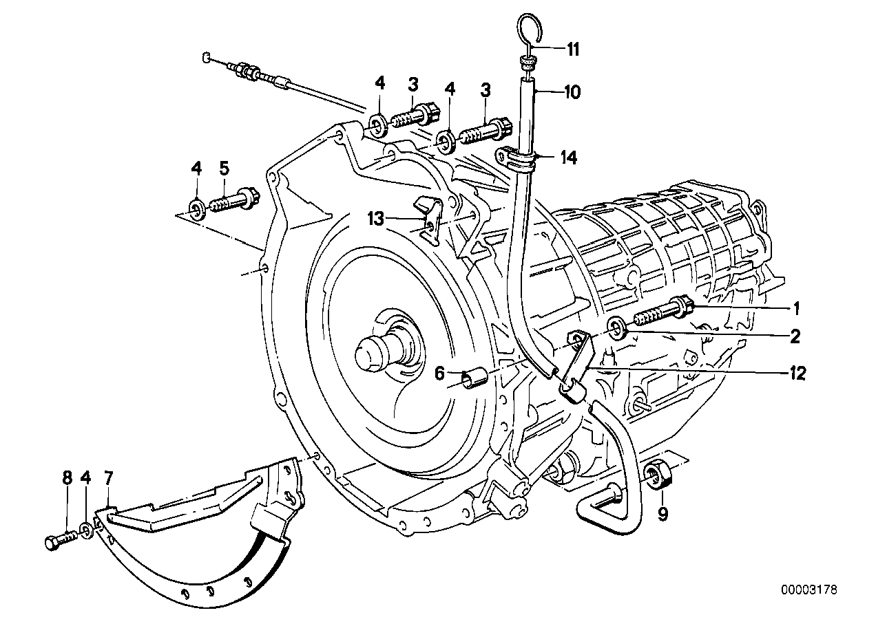 Transmission mounting parts
