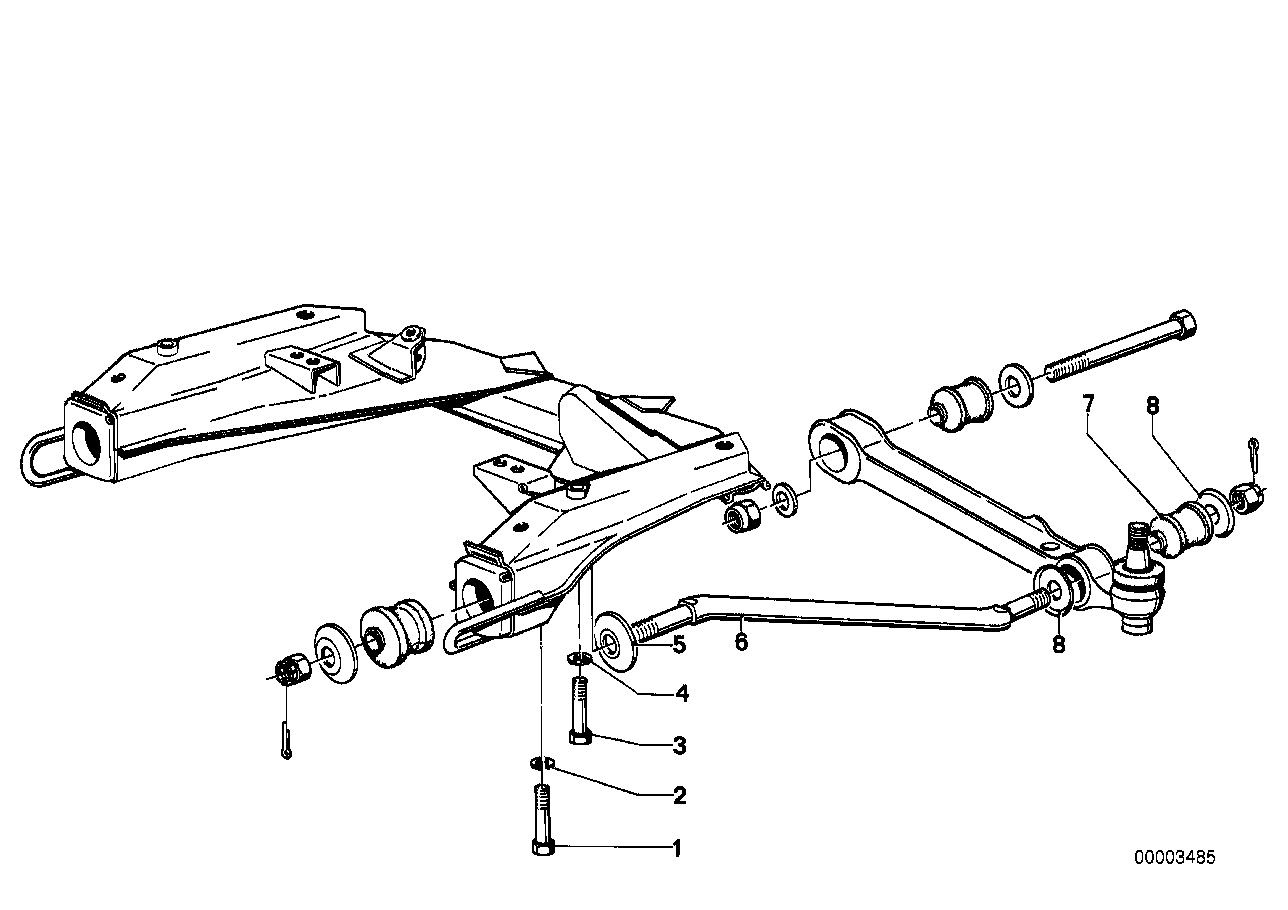 Front axle support - pull rod