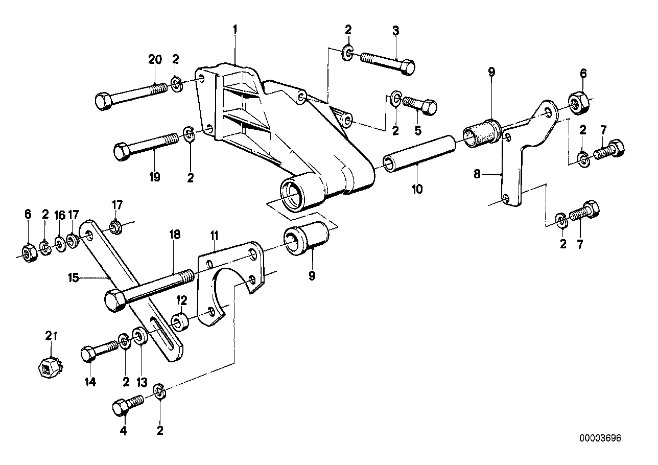 Hydro steering-vane pump/bearing support