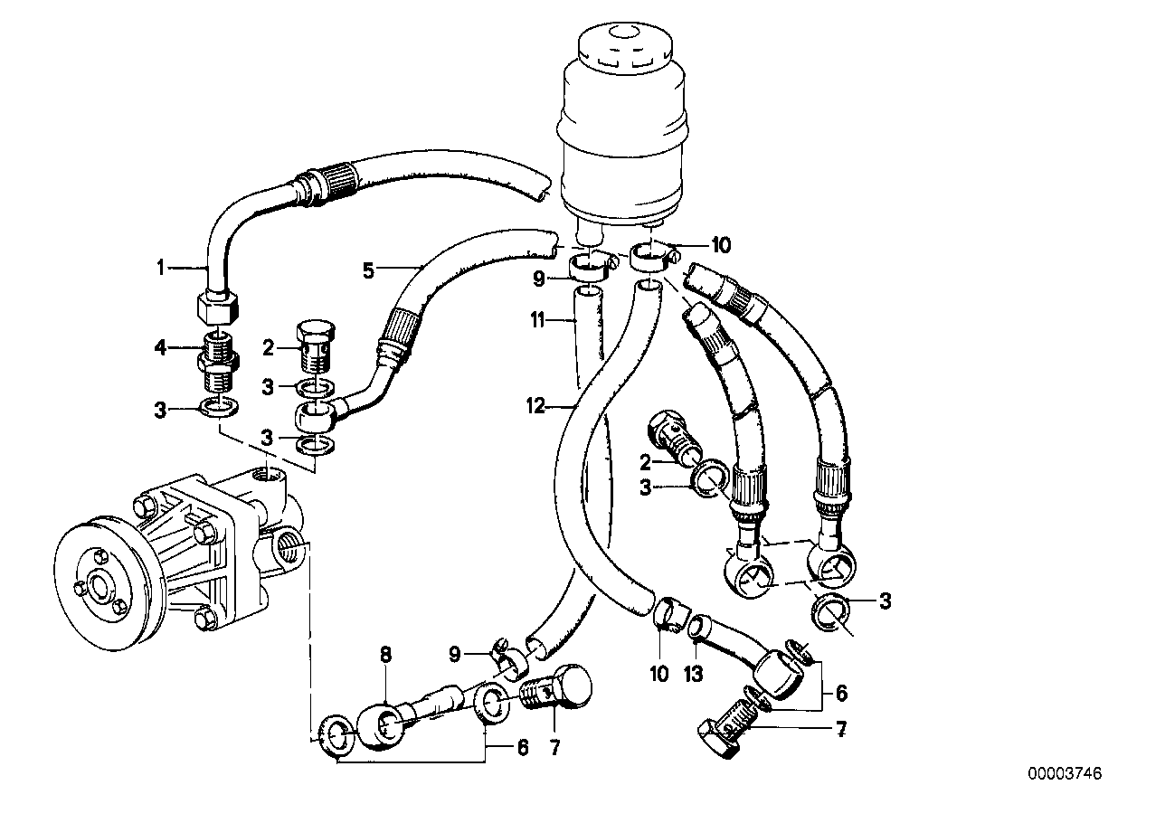 Direction hydraulique-Tuyaux d'huile