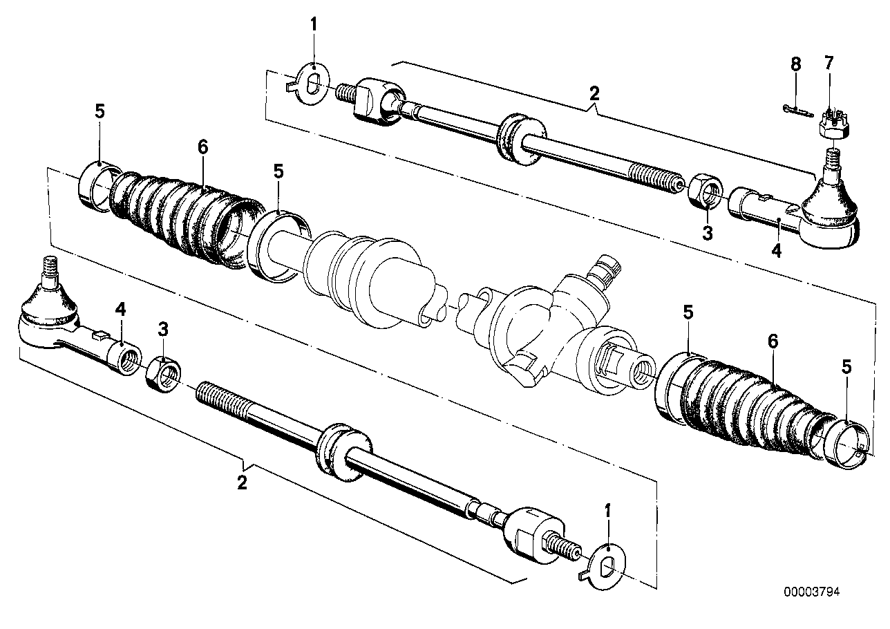 Tie rods without steering damper