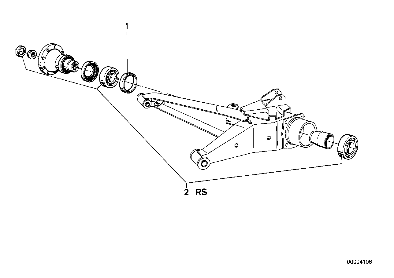 Semialbero posteriore/supporto ruota