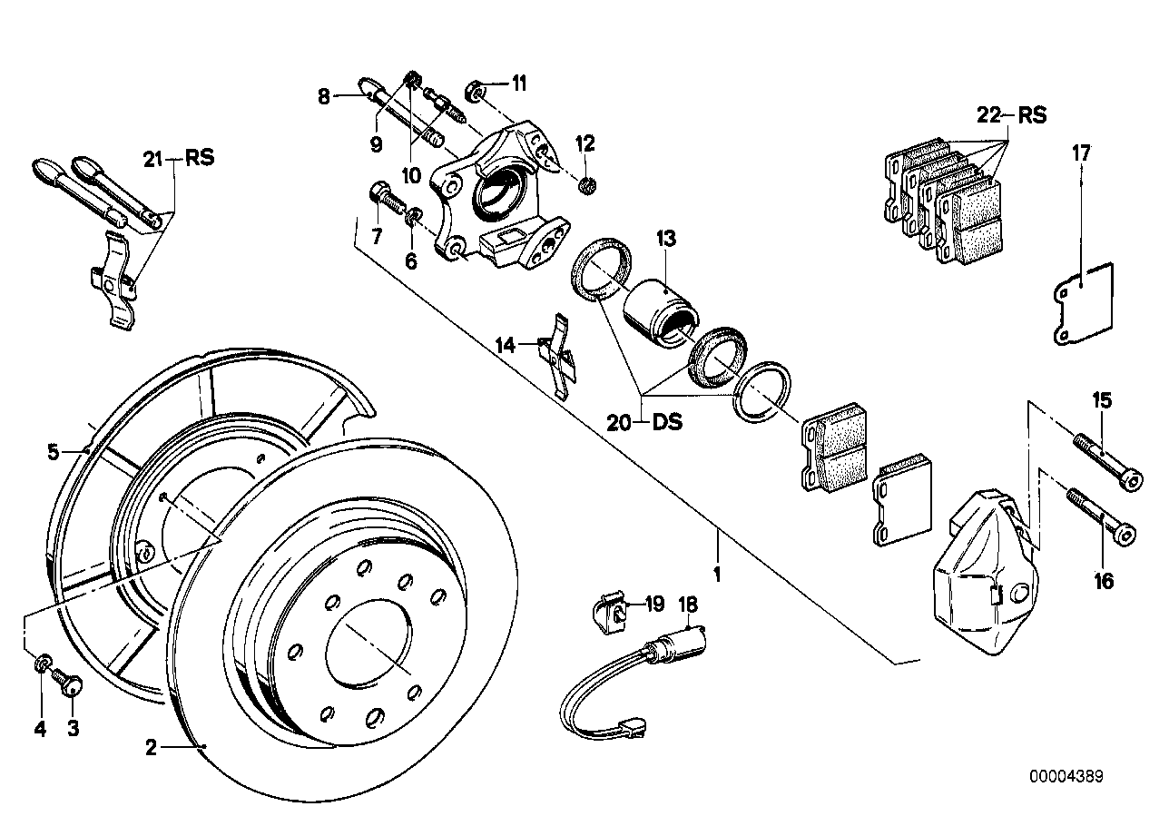 R ホイール ブレーキ-パッド-センサー
