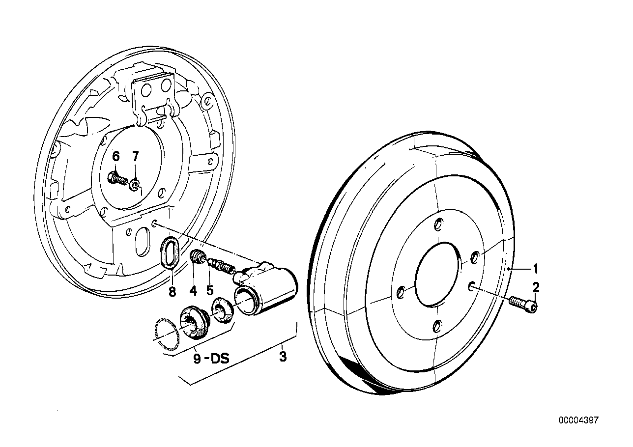 Frein tambour-tambour frein/cyl.de roue