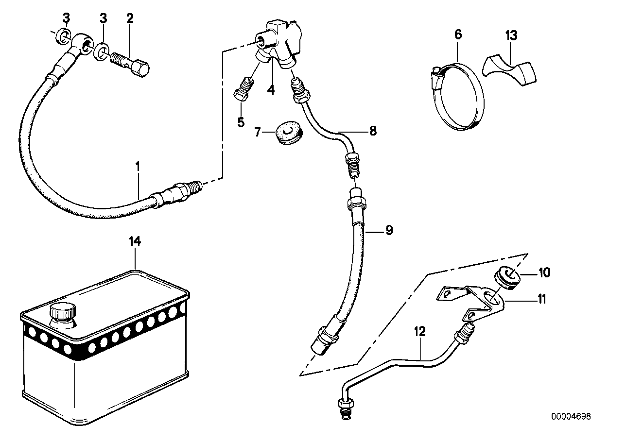 Трубопровод тормоз.привода перед.колеса