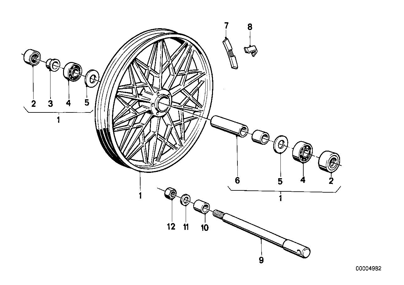 铸造车轮 silber 前部/带法兰的半轴