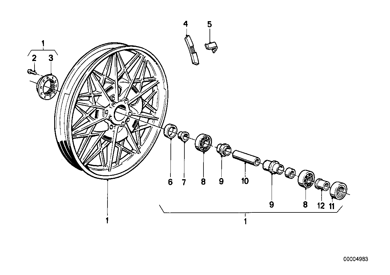 Gjutjaernshjul silber m.trumbroms bak