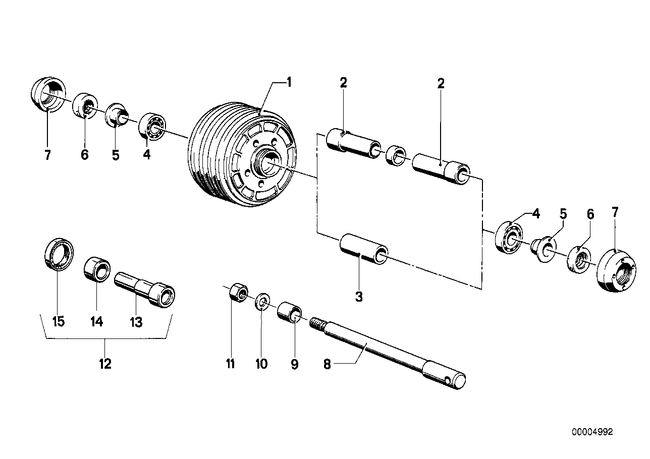 Spoke wheel-wheel hub/dial shaft