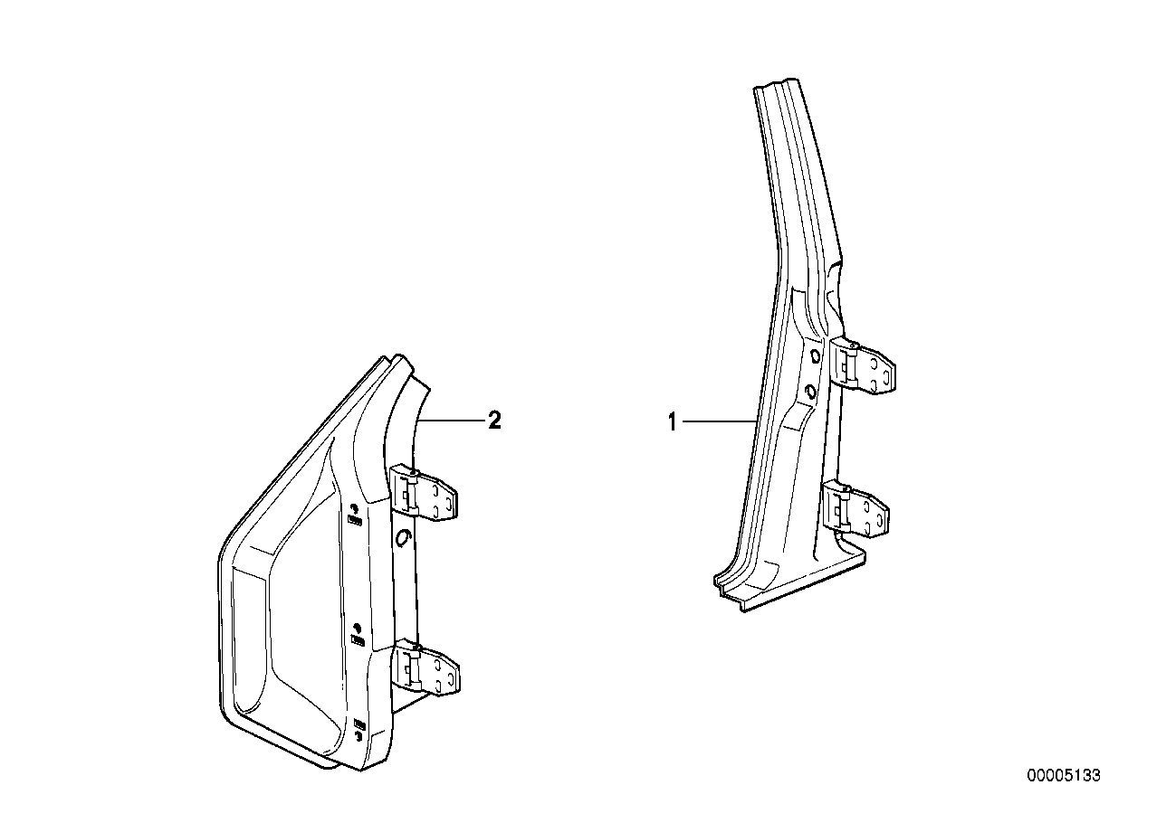 Sidoram-stolpe mitten/fram